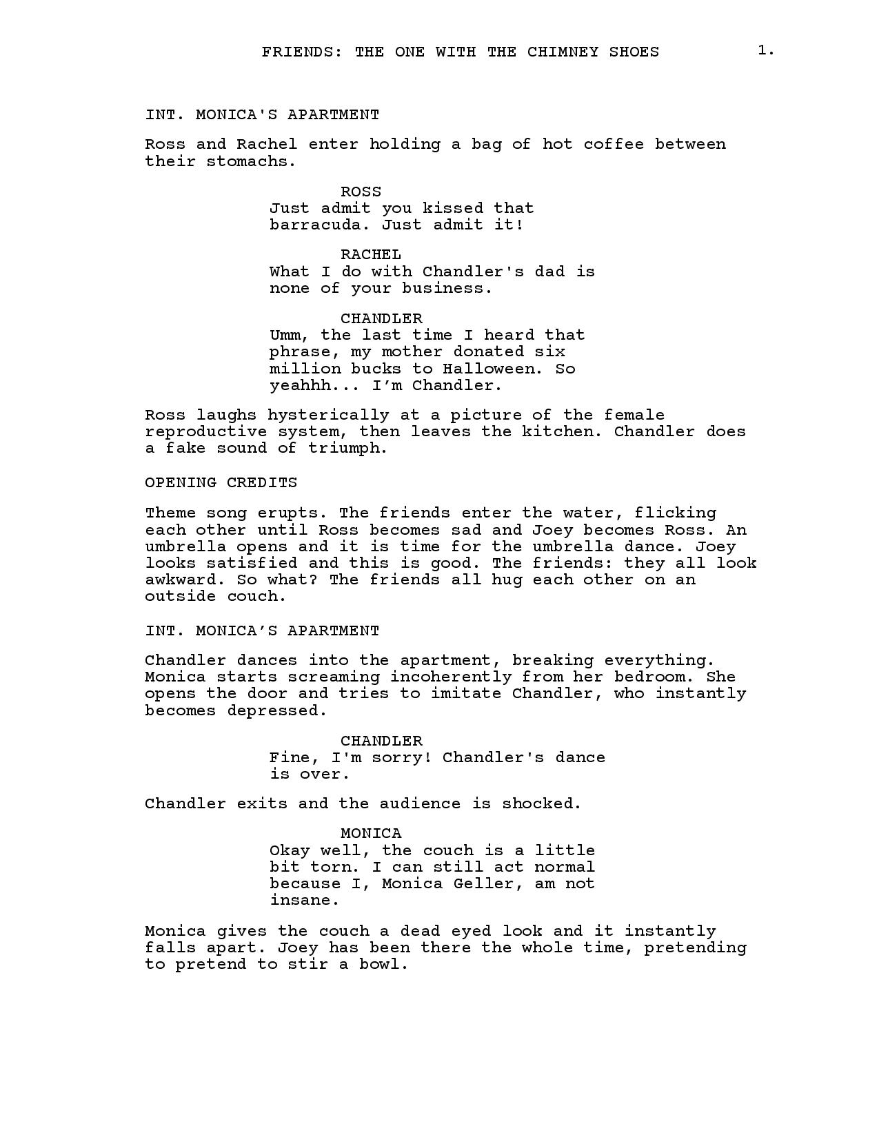 Friends season 1 script pdf download pc games download for free