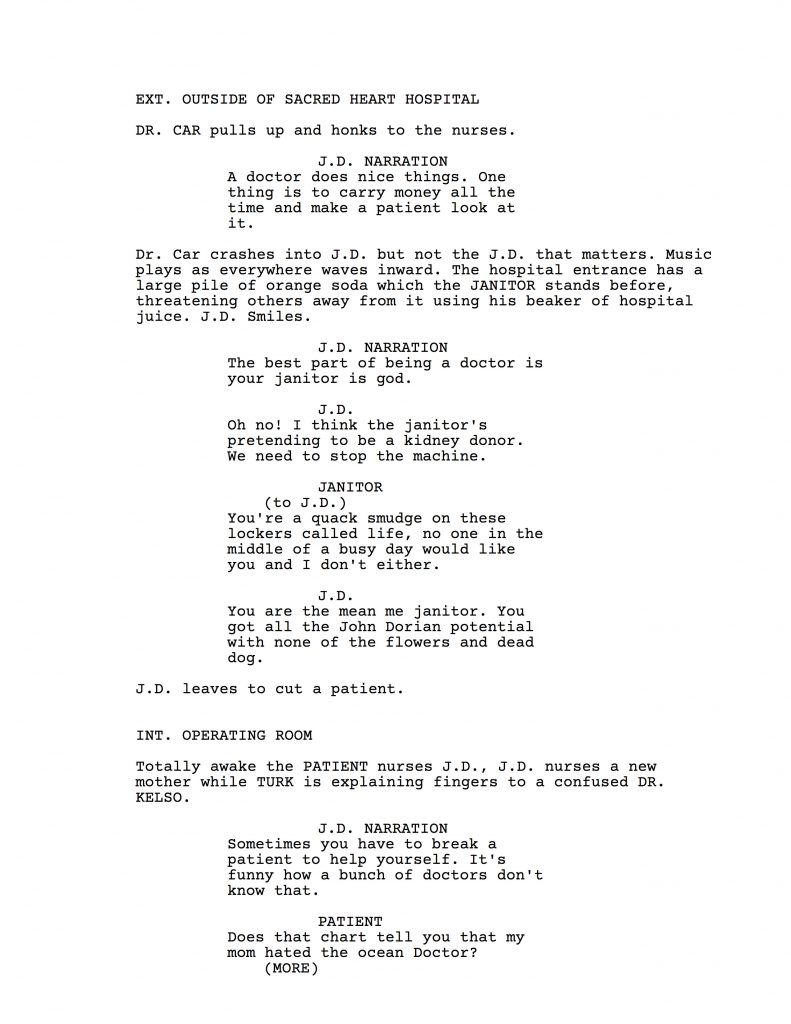 Scrubs S0xE1 Script Botnik